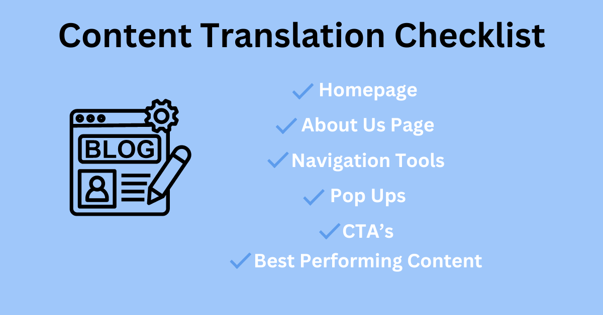 Checkliste für Inhaltsübersetzung